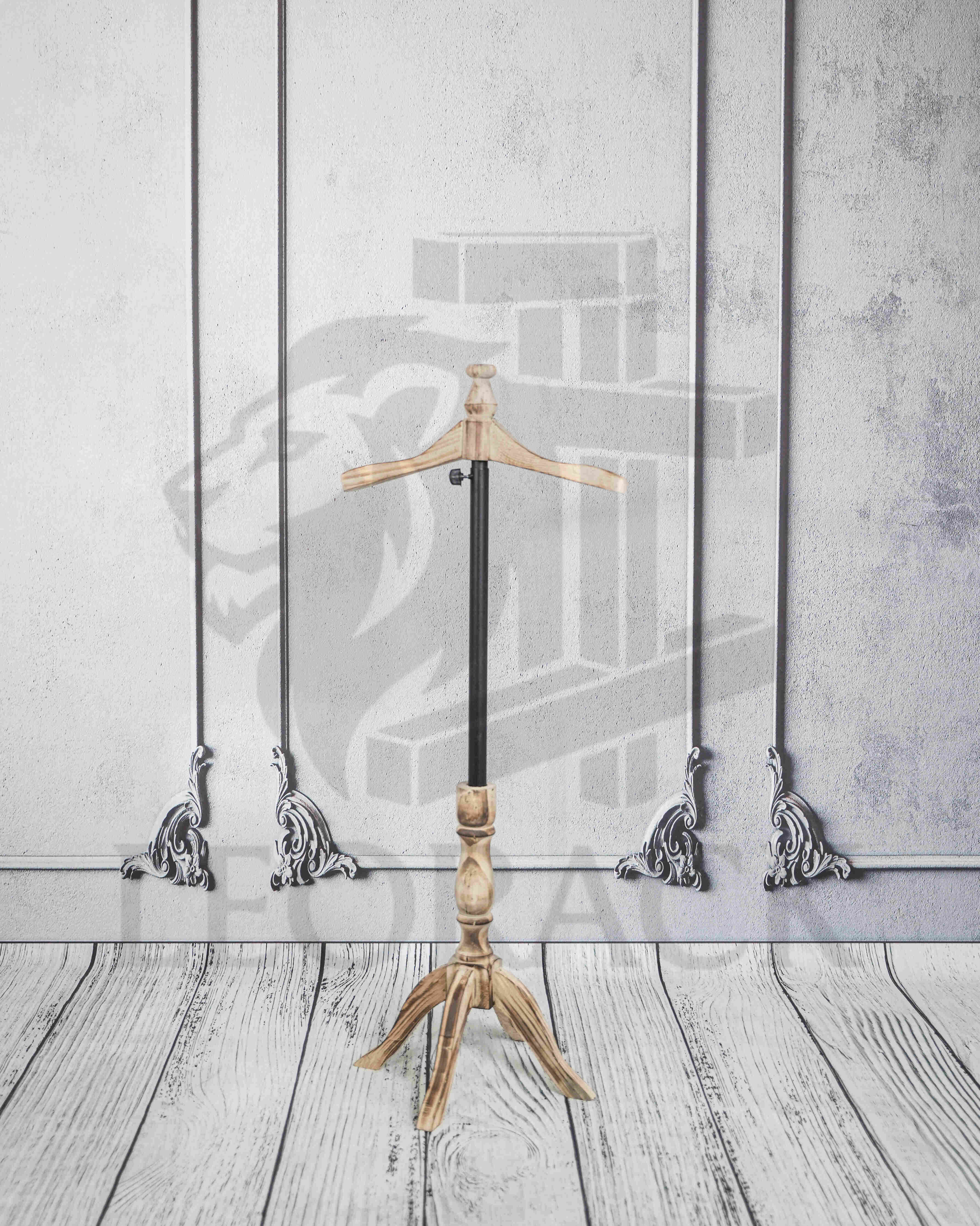 استند چوبکار آویز لباس کتی چوب روس تنظیمی